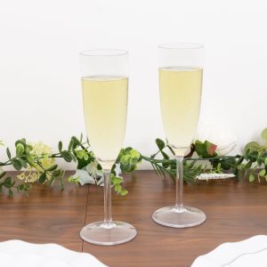 12-Pack Shatterproof Plastic Champagne Flutes – 6oz Clear Reusable Toasting Glasses for Parties, Weddings & Events